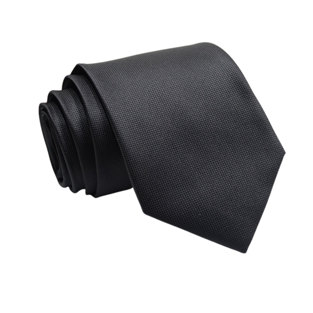 100 Polyester Woven Solid Black Business Tie Capex